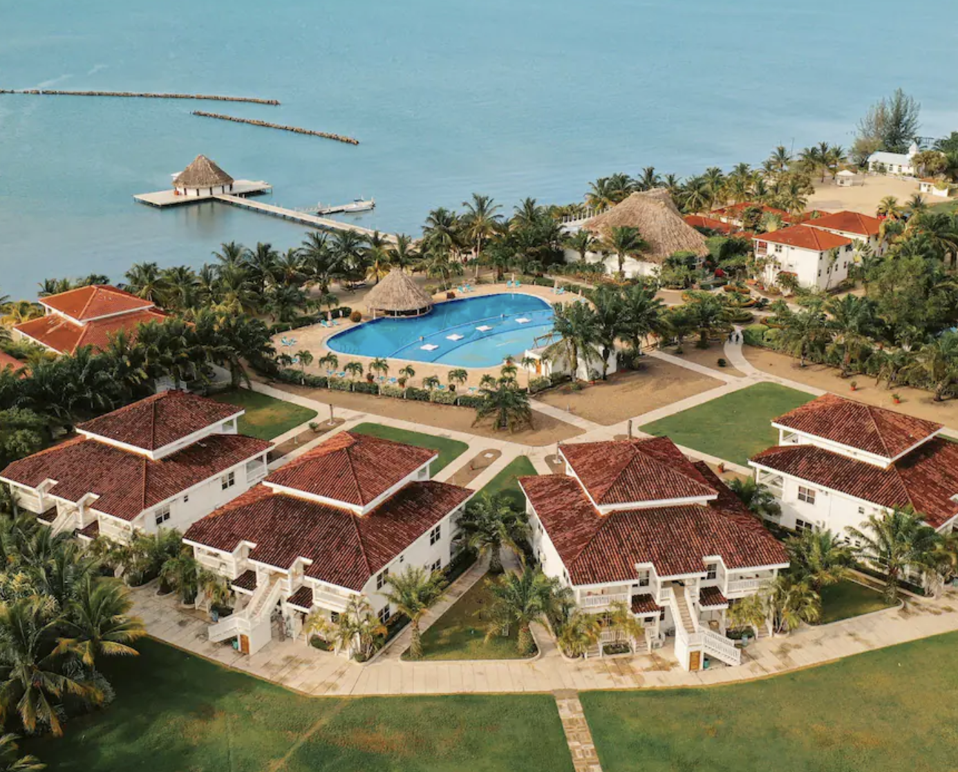 Aerial photo of The Placencia Resort