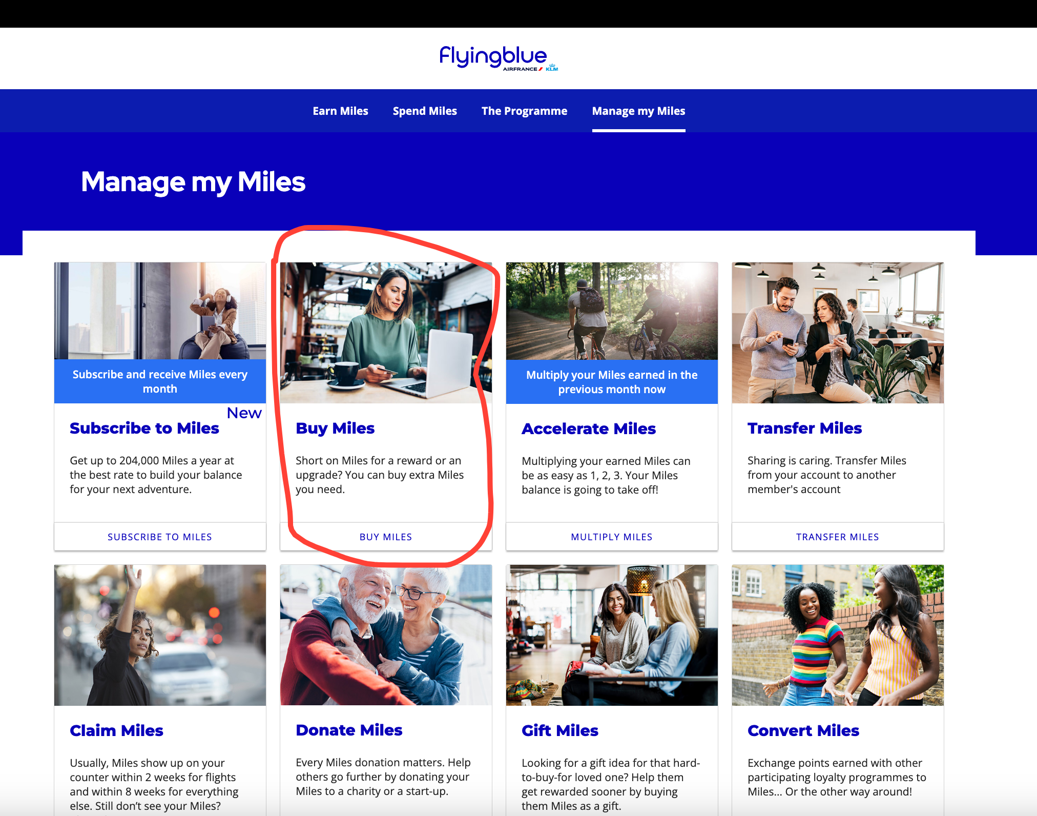 Purchasing Flying Blue miles - Source: flyingblue.com