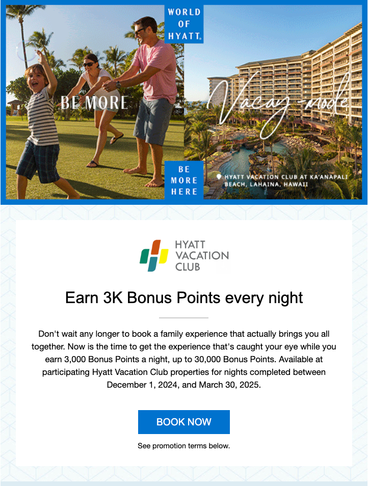 Hyatt Vacation Club Promotion - Source: Hyatt