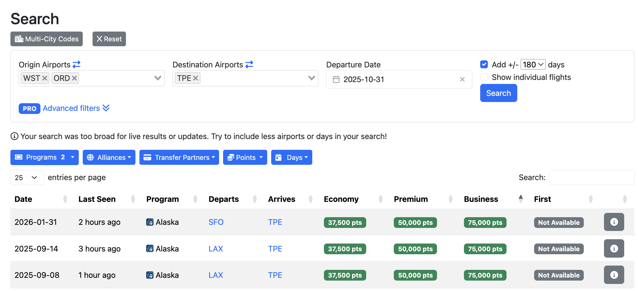 Starlux Business Class TO TPE - Source: seats.aero