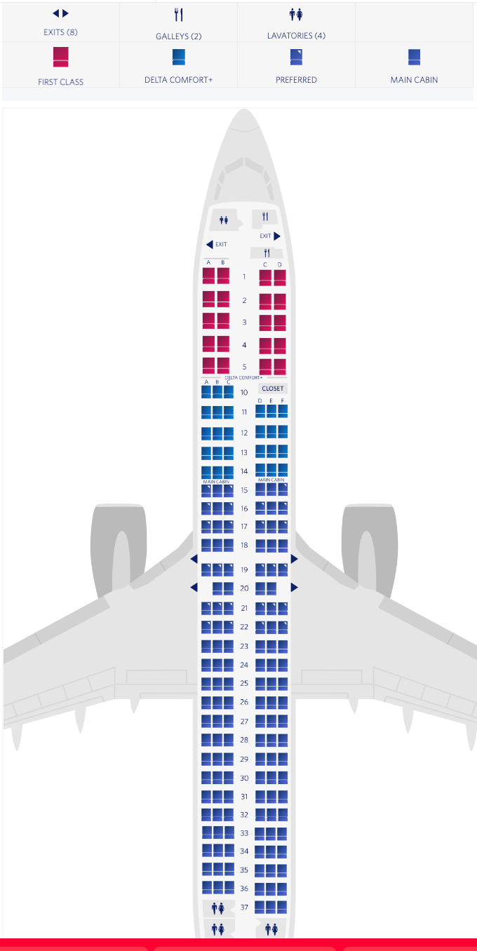 Delta 737 Seat Map - Source: Delta.com