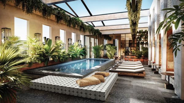 Rendering of the rooftop pool at the Fairmont New Orleans - Source: Accor