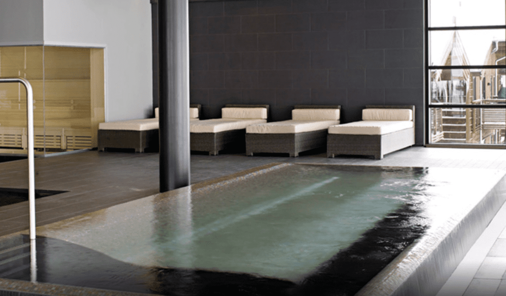 a pool in a room