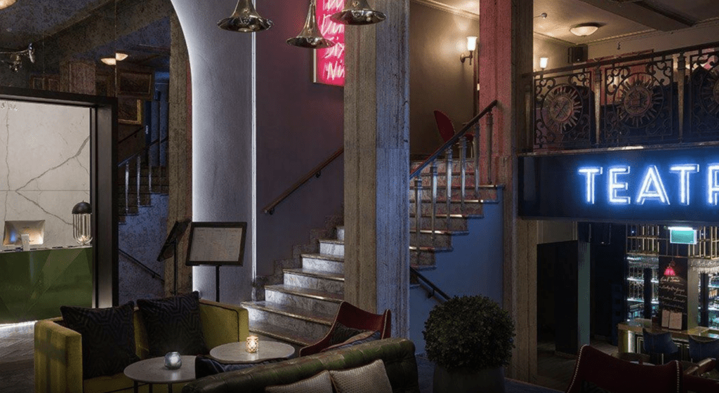 a staircase in a building