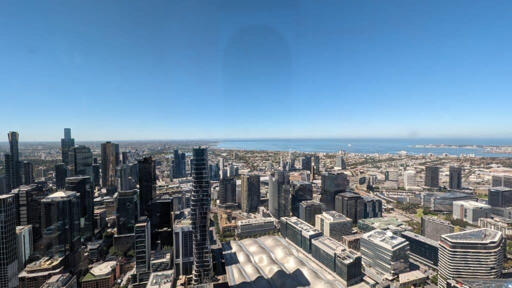 a cityscape with a body of water