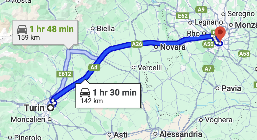 a map with a blue line
