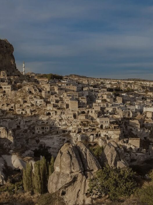 a stone town on a hill