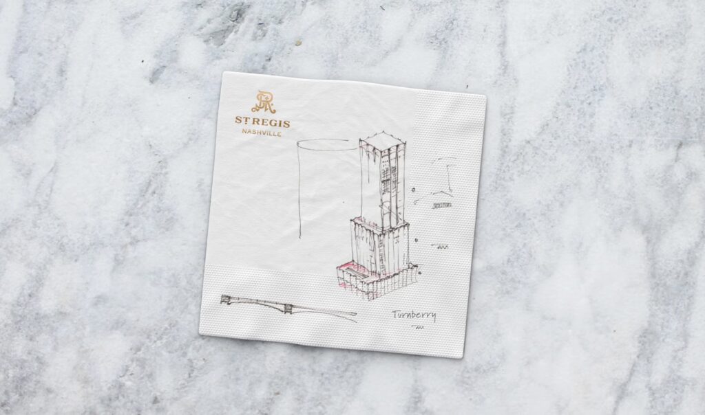 a napkin with a drawing on it