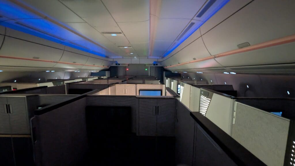 an airplane with cubicles