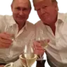Putin and Trump holding wine glasses